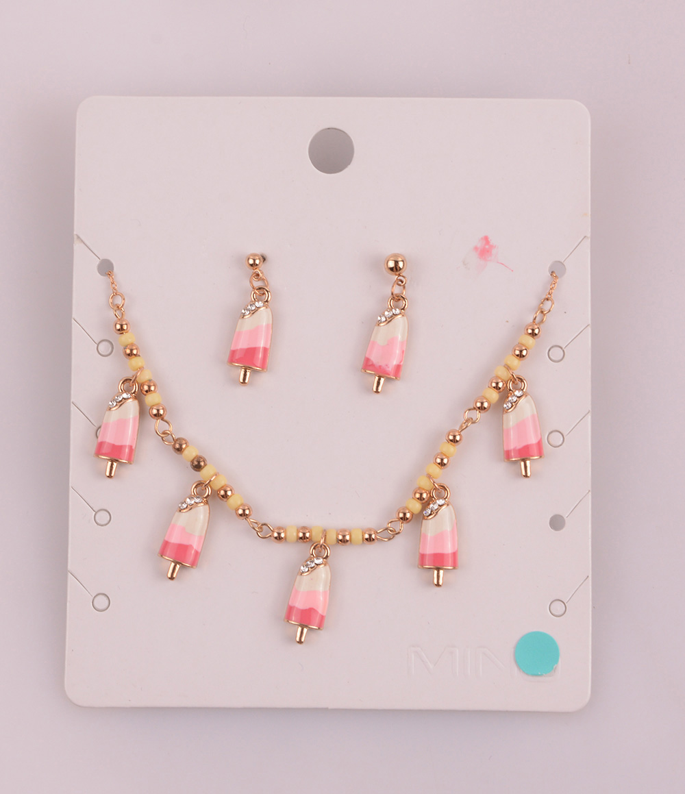 907079 Epoxy Necklace+Earring Set